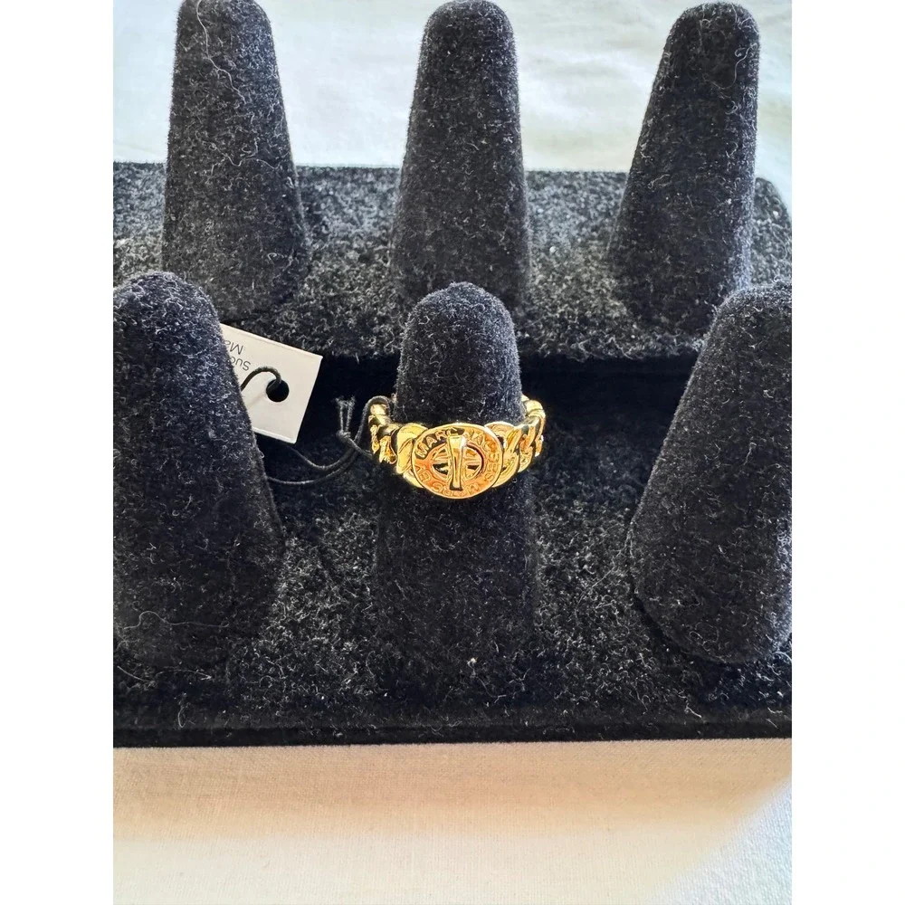 Marc by Marc Jacobs Statement 4 Ring Bundle Robot Zebra Logo Chain New With Tags